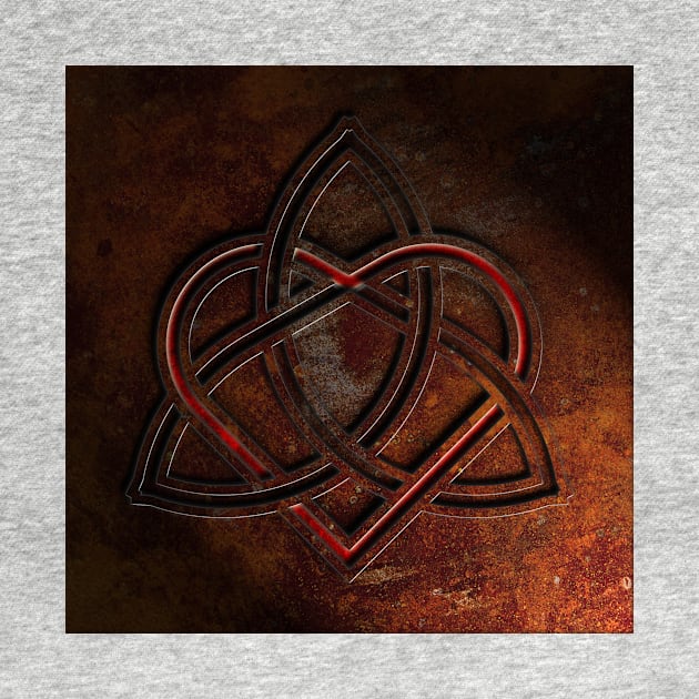 Celtic Knotwork Valentine Heart Rust Texture No 1 by learningcurveca